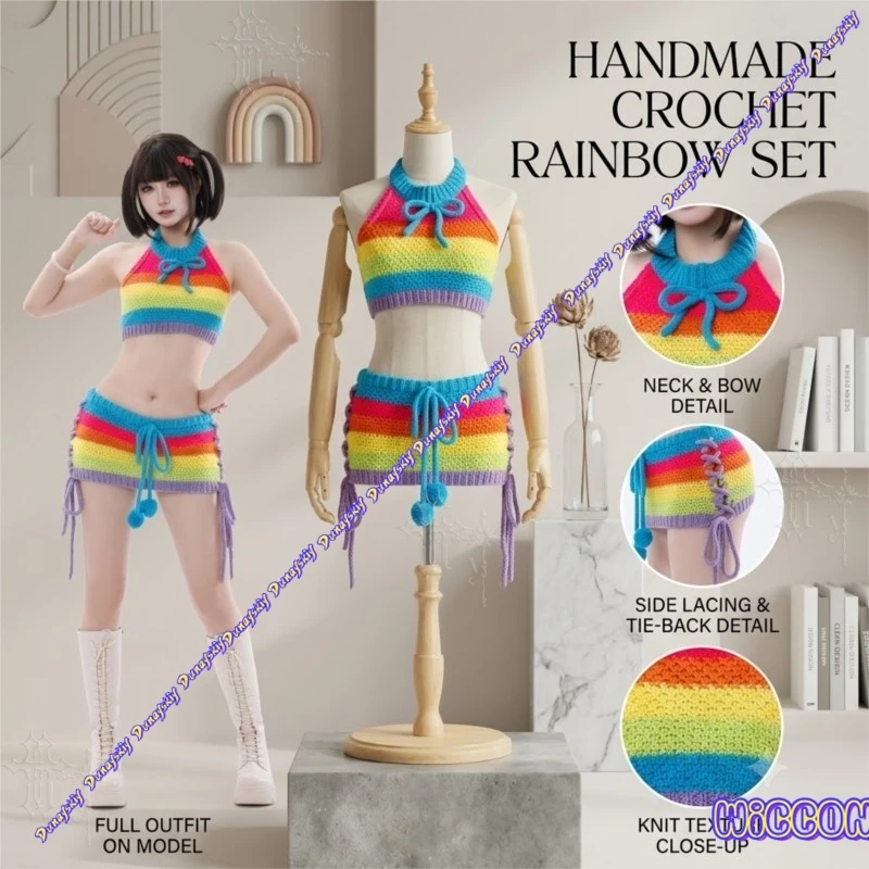 Original Rainbow Backless Sweater Pure Desire Cosplay Lingerie Set High Neck Socks Gloves For Women Lolita Kawaii Spring Rainbow
Original Rainbow Backless Sweater Pure Desire Cosplay Lingerie Set High Neck Socks Gloves For Women Lolita Kawaii Spring Rainbow