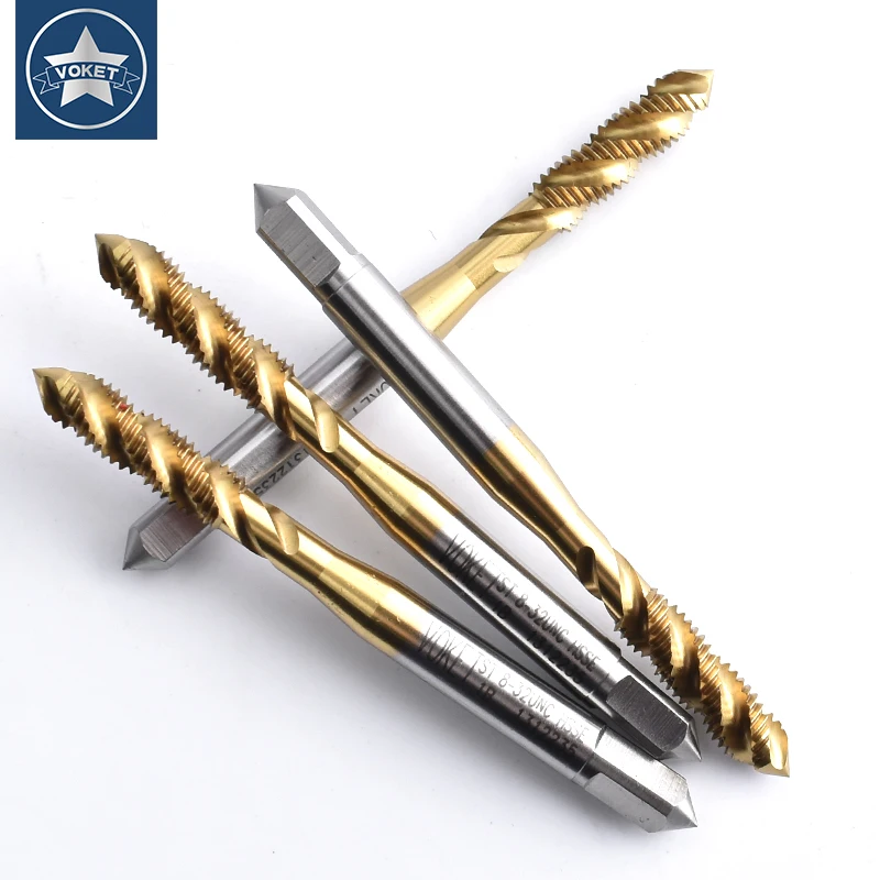 HSSE-M35 JIS Standard Insert Spiral Fluted Tap STI ST UNC 2-56 4-40 6-32 10-24 1/4 UNF 10-32 Machine Screw Thread Taps
HSSE-M35 JIS Standard Insert Spiral Fluted Tap STI ST UNC 2-56 4-40 6-32 10-24 1/4 UNF 10-32 Machine Screw Thread Taps