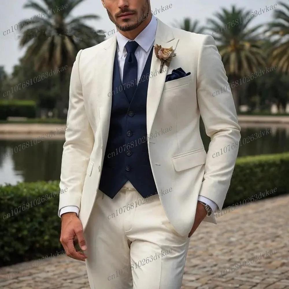 White And Navy Blue Formal Business Men Suit Groom Groomsman Wedding Party Prom Male Tuxedos 3 Piece Set Blazer Vest Pants
White And Navy Blue Formal Business Men Suit Groom Groomsman Wedding Party Prom Male Tuxedos 3 Piece Set Blazer Vest Pants