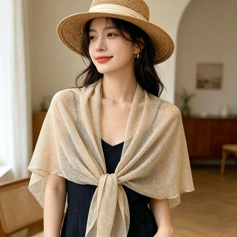 Linen Triangle Scarf for Women Silk Thin Style Spring Autumn Ice Silk Shawl Skirt Scarf Fashionable Accessory for Spring Aut
Linen Triangle Scarf for Women Silk Thin Style Spring Autumn Ice Silk Shawl Skirt Scarf Fashionable Accessory for Spring Aut