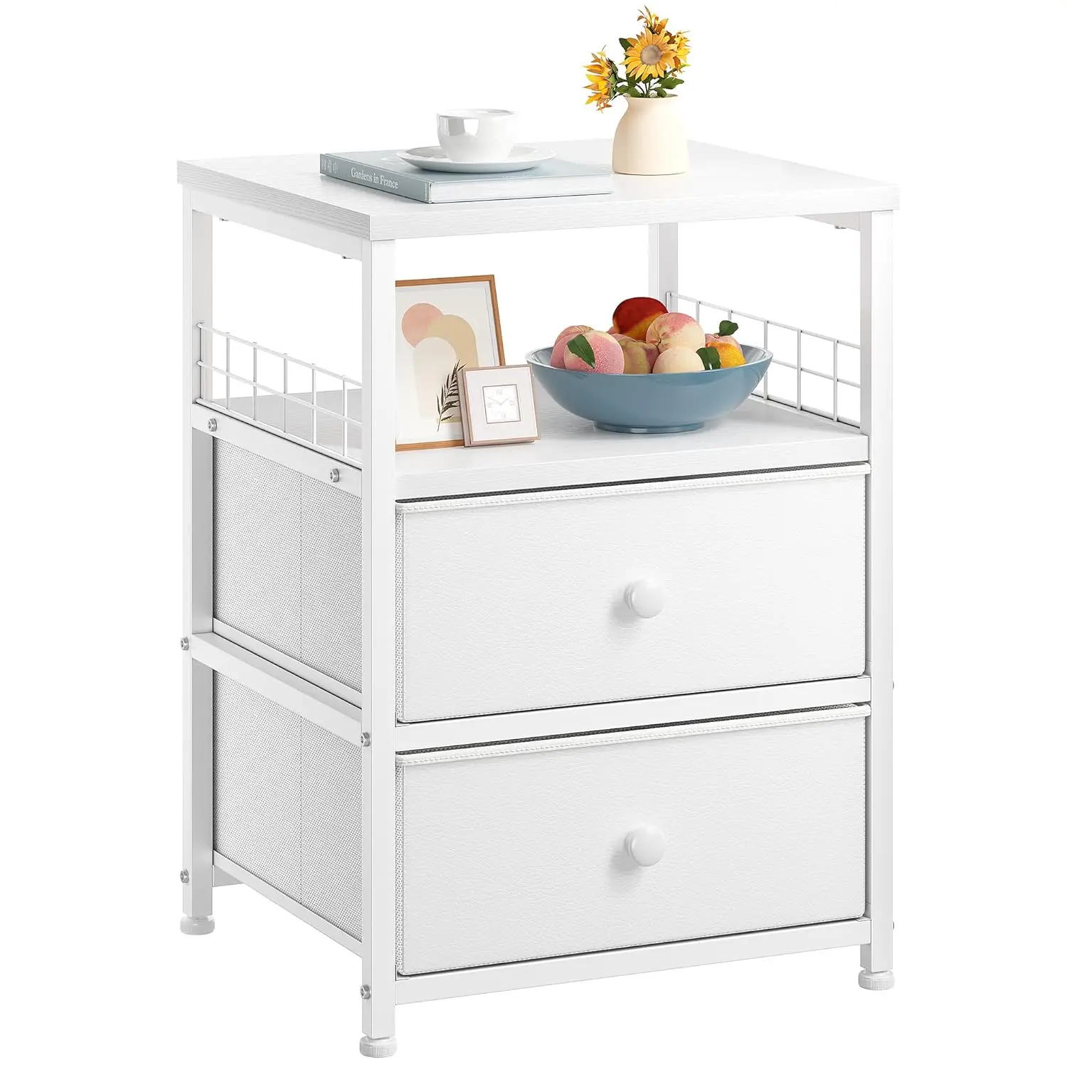 17.8" W Nightstand, End Table With Fabric Drawers And Open Wood Shelf Storage,Safety Netting On 2 Sides Of Night, Customized
17.8" W Nightstand, End Table With Fabric Drawers And Open Wood Shelf Storage,Safety Netting On 2 Sides Of Night, Customized