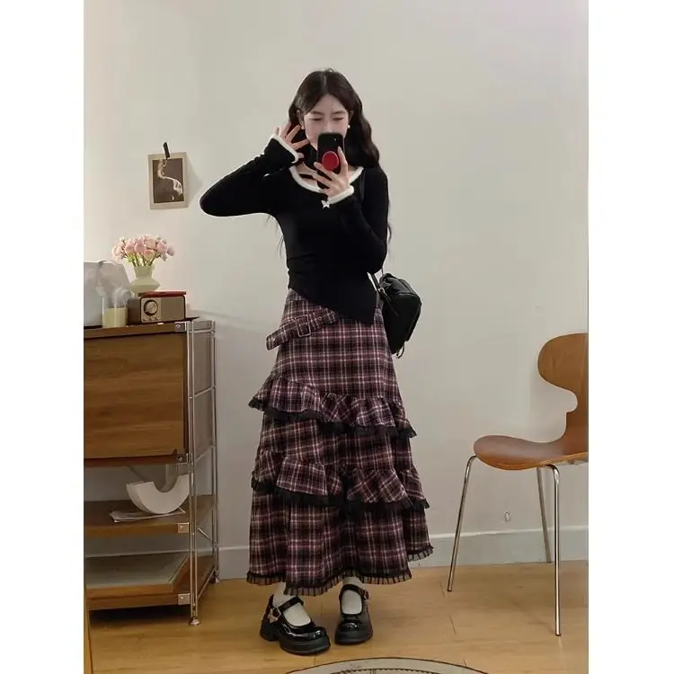 Black Base Layer Shirt Women's Fashion Set Korean Style Autumn Winter New Arrival Long Sleeve round Neck Two-Piece Suit
Black Base Layer Shirt Women's Fashion Set Korean Style Autumn Winter New Arrival Long Sleeve round Neck Two-Piece Suit