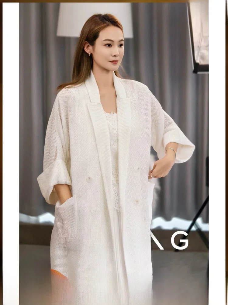 Meiyang Women's Suit Jacket with Large Pockets Hollow out Bat Seven Sleeve Double Button Casual Commute Workwear Long Sleeve
Meiyang Women's Suit Jacket with Large Pockets Hollow out Bat Seven Sleeve Double Button Casual Commute Workwear Long Sleeve