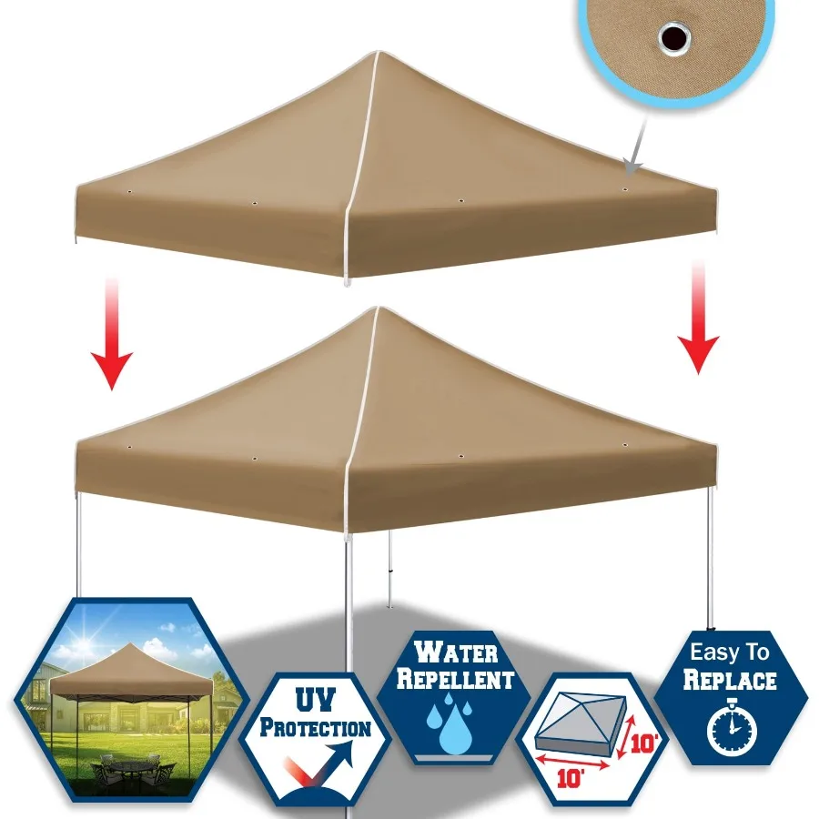 Ez pop Up Instant Canopy 10'X10' Replacement Top Gazebo EZ Canopy Cover Only Patio Pavilion Sunshade Polyester-Tan
Ez pop Up Instant Canopy 10'X10' Replacement Top Gazebo EZ Canopy Cover Only Patio Pavilion Sunshade Polyester-Tan