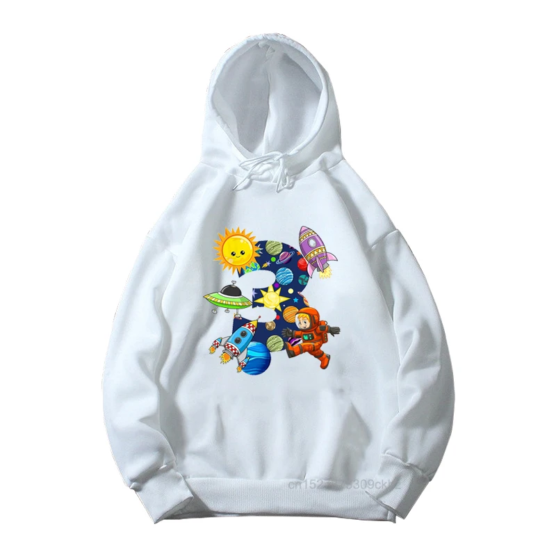 Outer Space 3-9 Year Old Birthday Party Boys Girls Hoodies Space Rocket Planet Print White Sweatshirt Kids Funny Gift
Outer Space 3-9 Year Old Birthday Party Boys Girls Hoodies Space Rocket Planet Print White Sweatshirt Kids Funny Gift
