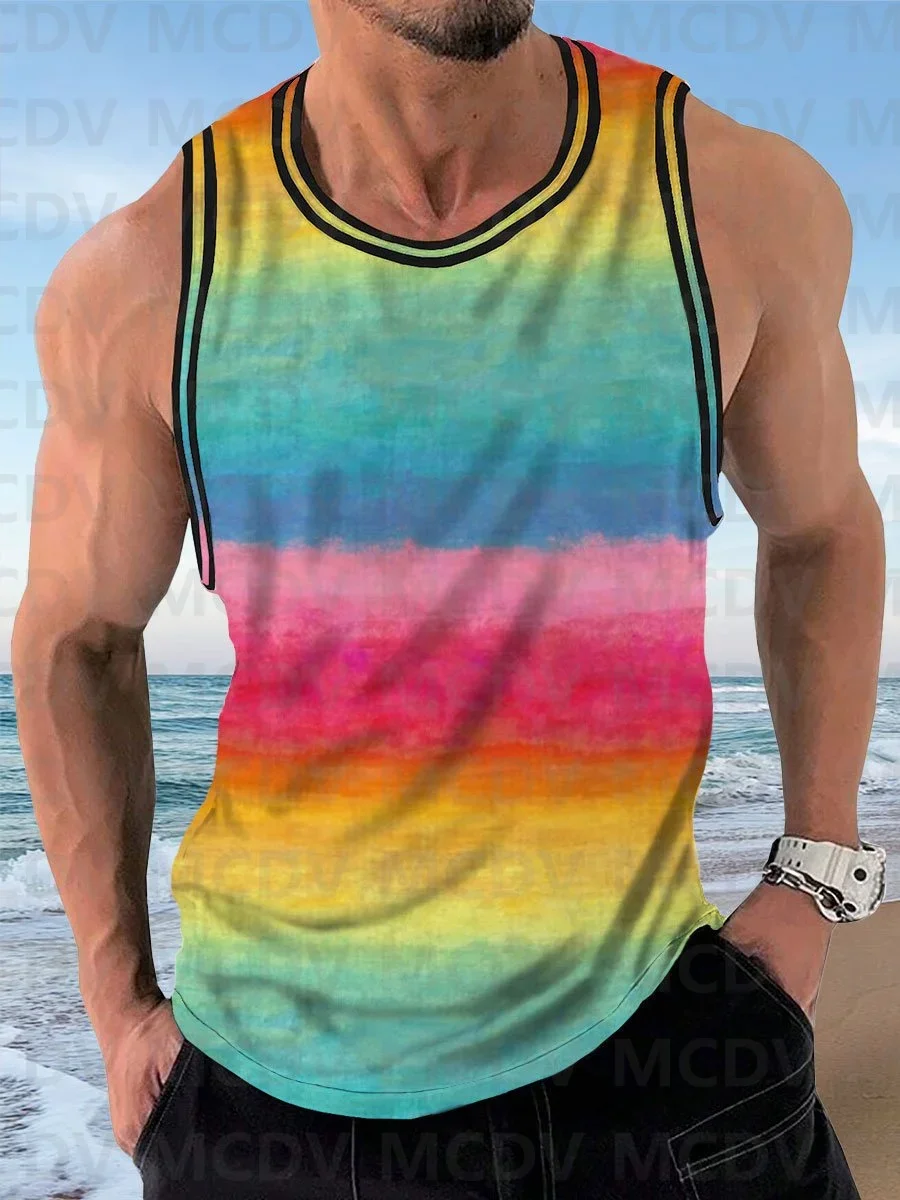 Men's Rainbow Gradient Print Casual Crew Neck Tank Top 3D Printed Tank Tops Men Summer Tops
Men's Rainbow Gradient Print Casual Crew Neck Tank Top 3D Printed Tank Tops Men Summer Tops