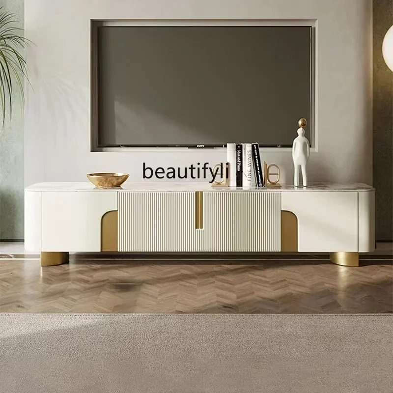 Light luxury rock slab TV cabinet coffee table living room modern simple small apartment high-end cabinet53 
Light luxury rock slab TV cabinet coffee table living room modern simple small apartment high-end cabinet53