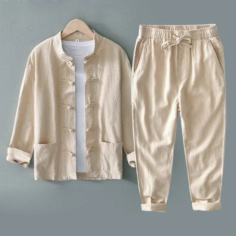 Chinese Style Cotton Linen Set Casual Stand Collar Tai Chi Shirt And Pants Men's Spring Autumn Wear Comfortable Breathable
Chinese Style Cotton Linen Set Casual Stand Collar Tai Chi Shirt And Pants Men's Spring Autumn Wear Comfortable Breathable