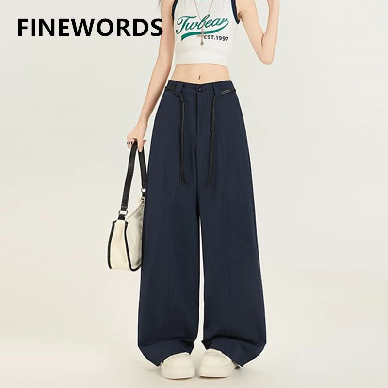 FINEWORDS Vintage Wide Leg Black Pants Women Korean Streetwear Easymatch Loose Pants High Waist Full Length Baggy Pants
FINEWORDS Vintage Wide Leg Black Pants Women Korean Streetwear Easymatch Loose Pants High Waist Full Length Baggy Pants