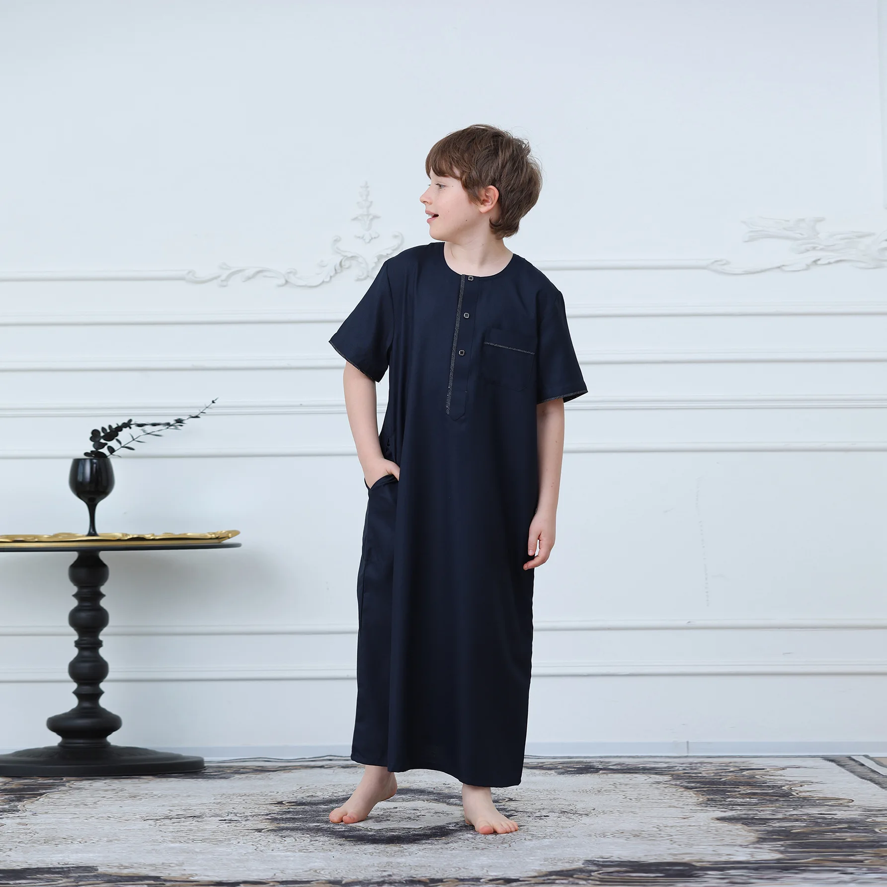 Kids Islamic Daffah Dishdasha Long Robe Short Sleeve Traditional Clothing Muslim Jubba Thobe Casual Prayer Clothes For Teen Boys
Kids Islamic Daffah Dishdasha Long Robe Short Sleeve Traditional Clothing Muslim Jubba Thobe Casual Prayer Clothes For Teen Boys