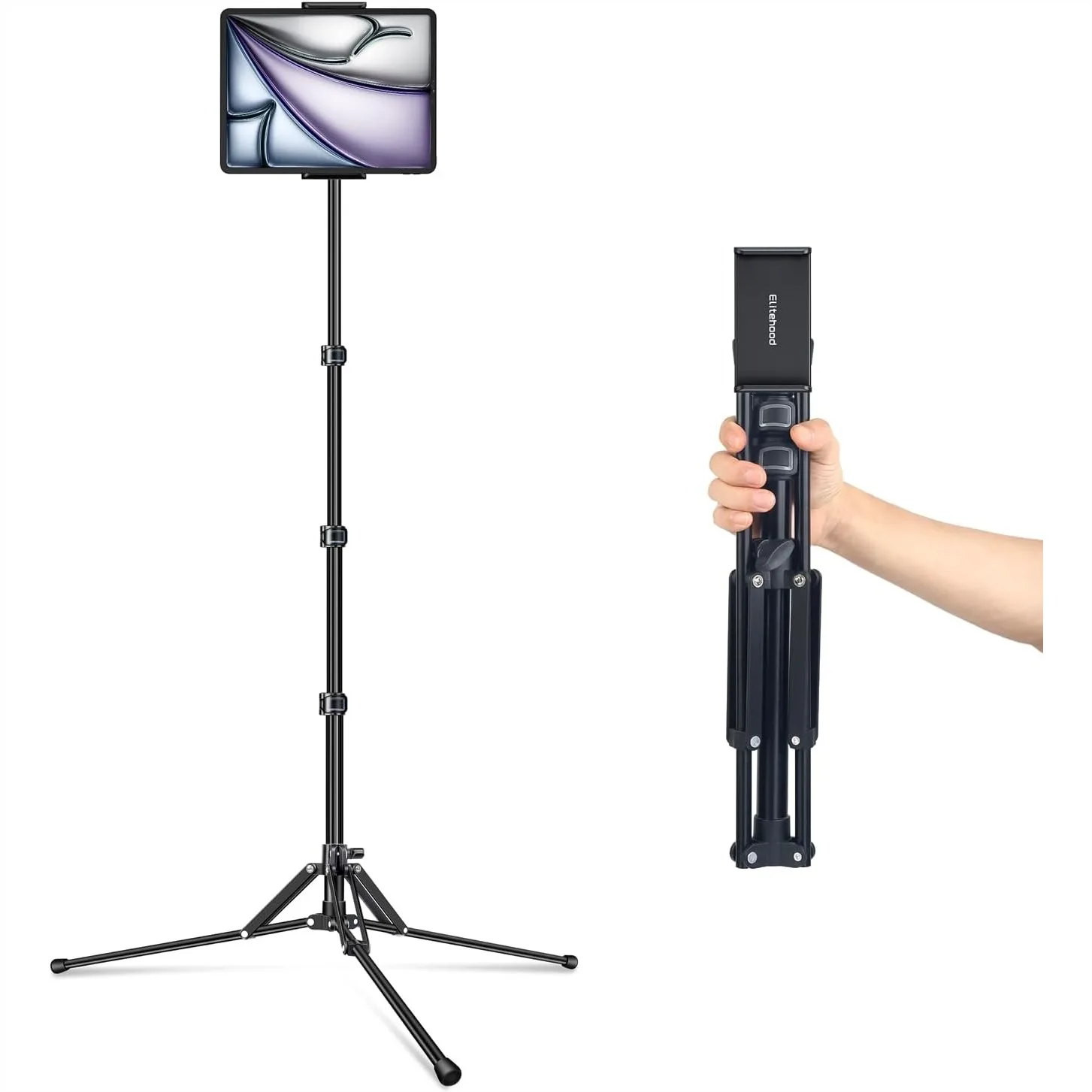 Aluminum Tablet Stand Floor with Adjustable iPad Tripod, Detachable Holder 360° Swivel Tilt for 4.7-13" Tablets and Phones
Aluminum Tablet Stand Floor with Adjustable iPad Tripod, Detachable Holder 360° Swivel Tilt for 4.7-13" Tablets and Phones