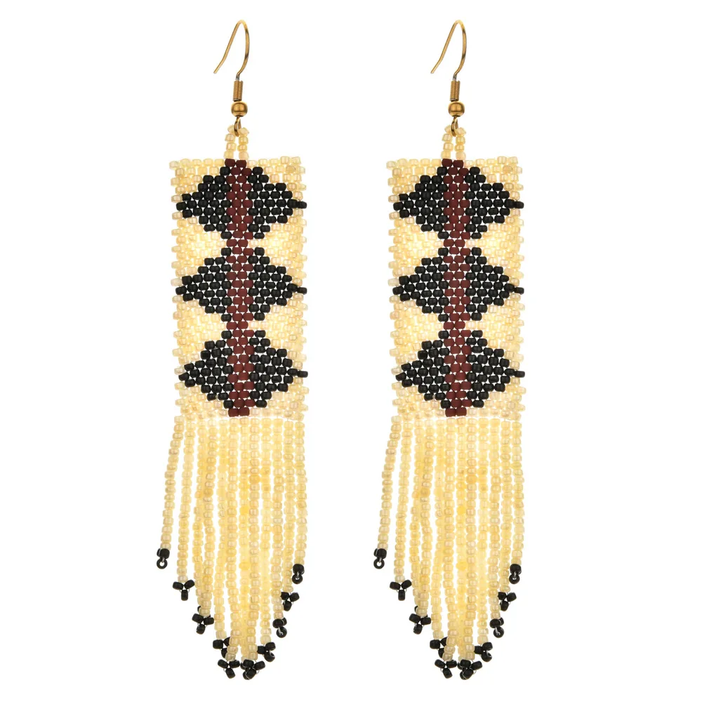 ZGMXR Rice bead earrings Geometry Tassel Hand weaving Fashion Alloy Woman Simple Bohemia Versatile Beaded earrings
ZGMXR Rice bead earrings Geometry Tassel Hand weaving Fashion Alloy Woman Simple Bohemia Versatile Beaded earrings