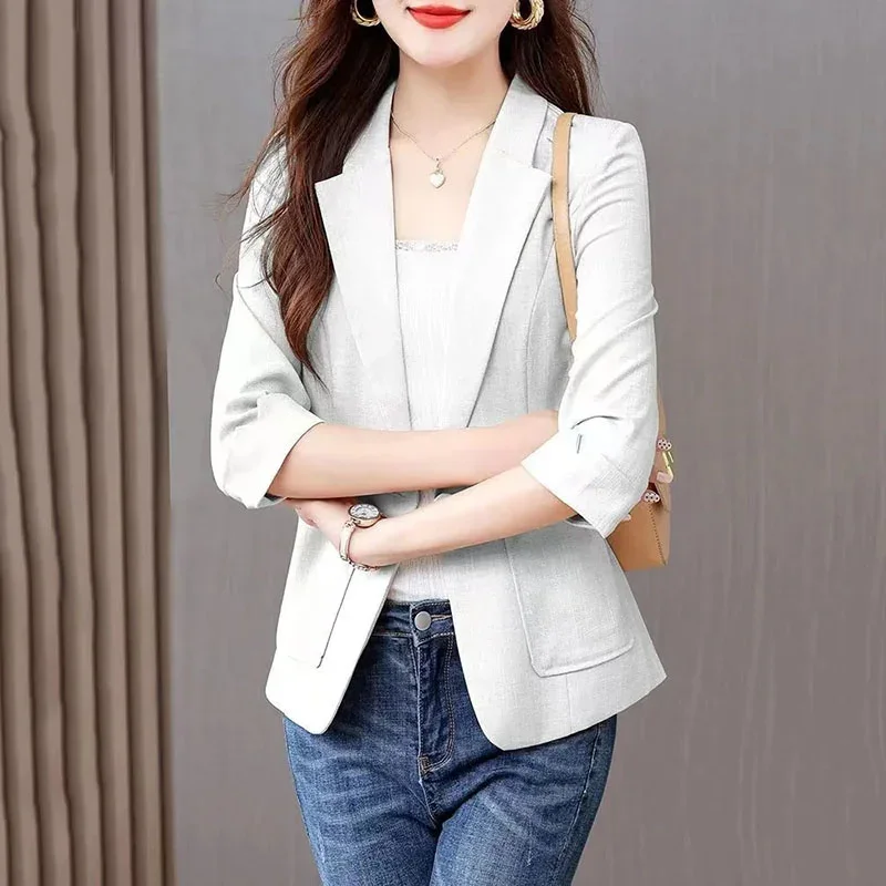 Women Blazer Jacket Spring Summer New 2023 Thin Three-quarter Sleeve Suit Top Ladies Casual Slim Wild Office Blazers Lady Tops
Women Blazer Jacket Spring Summer New 2023 Thin Three-quarter Sleeve Suit Top Ladies Casual Slim Wild Office Blazers Lady Tops