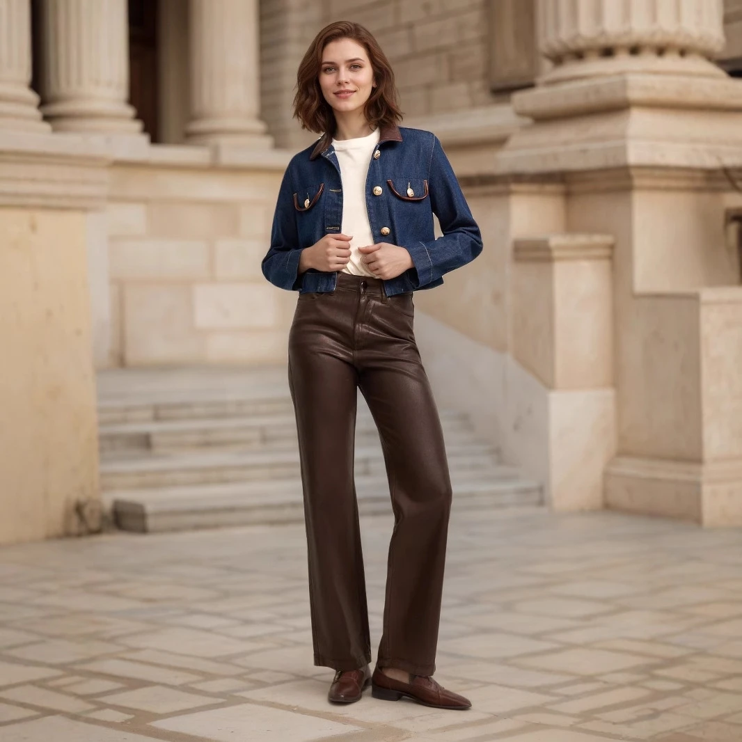 Faionable Wind-Resistant Jaet with Button Decoration Leather Collar And ket Ele Fake Denim ort Coat for Women
Faionable Wind-Resistant Jaet with Button Decoration Leather Collar And ket Ele Fake Denim ort Coat for Women