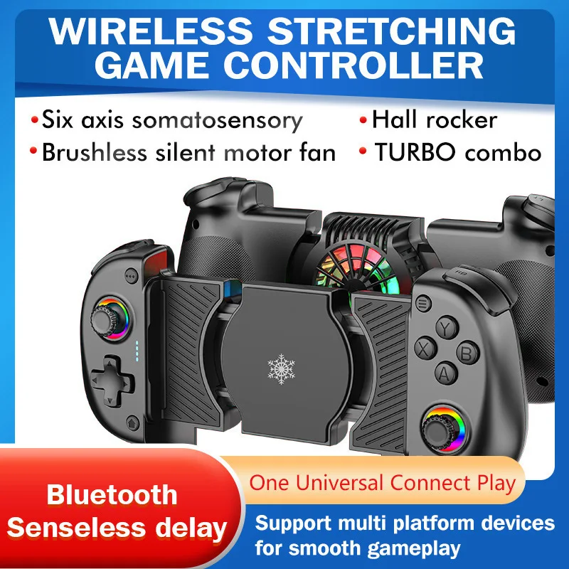 X5mini Stretchable Mobile Gaming Controller with Cooling Fan Dual Hall Bluetooth 5.2 Gamepad for PC Android iOS Steam Link
X5mini Stretchable Mobile Gaming Controller with Cooling Fan Dual Hall Bluetooth 5.2 Gamepad for PC Android iOS Steam Link