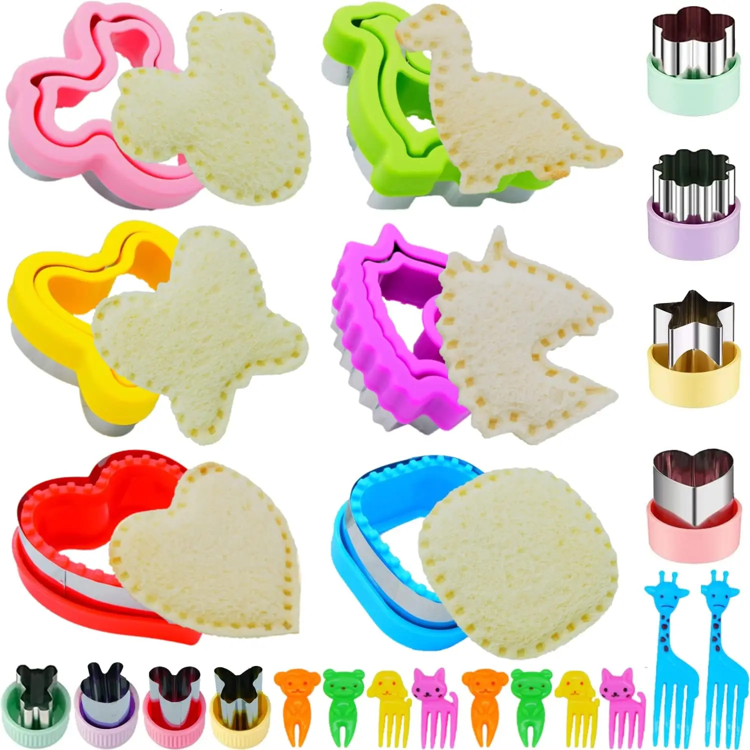 24-Piece Sandwich Cutter and Sealer Set, Crustless Sandwich Maker with 6 Shapes, Bento Lunch Accessories
24-Piece Sandwich Cutter and Sealer Set, Crustless Sandwich Maker with 6 Shapes, Bento Lunch Accessories