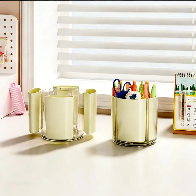 Rotating Desktop Organiser Storage Container With 5 Compartments Plastic Pen Stand For Home Offices School Supplies
Rotating Desktop Organiser Storage Container With 5 Compartments Plastic Pen Stand For Home Offices School Supplies