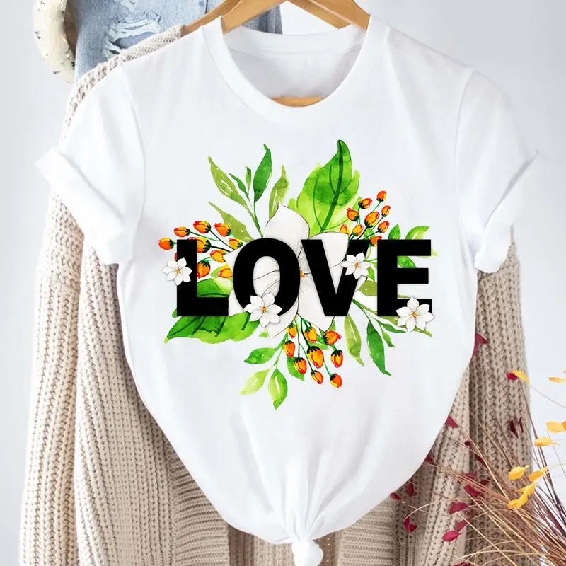 Women Love Flower Spring Summer Printing Fashion Cartoon Print Female Clothes Tops Tshirt Short Sleeve Graphic Tees T-Shirt
Women Love Flower Spring Summer Printing Fashion Cartoon Print Female Clothes Tops Tshirt Short Sleeve Graphic Tees T-Shirt