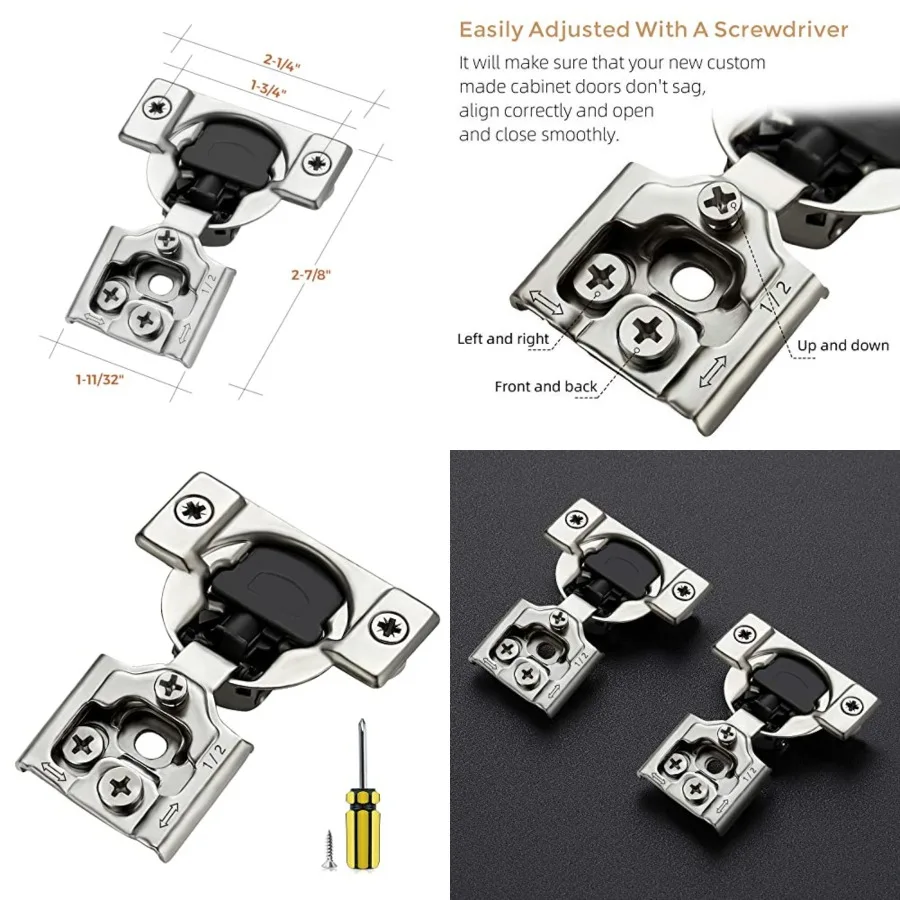 Pack 5 Pair/ Soft Close Kitchen Cabinet Hinges Stainless Steel Adjustable Kitchen Hinges Satin Nickel Cabinet Hardware
Pack 5 Pair/ Soft Close Kitchen Cabinet Hinges Stainless Steel Adjustable Kitchen Hinges Satin Nickel Cabinet Hardware