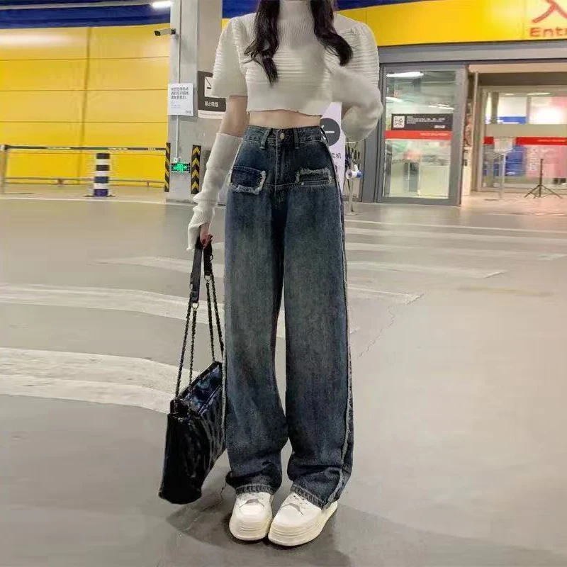 Tassel High Waist Slim High Street Wide Leg Pants Casual Loose Fake Pocket Straight Jeans 2023 Autumn Winter Fashion Women Jeans
Tassel High Waist Slim High Street Wide Leg Pants Casual Loose Fake Pocket Straight Jeans 2023 Autumn Winter Fashion Women Jeans