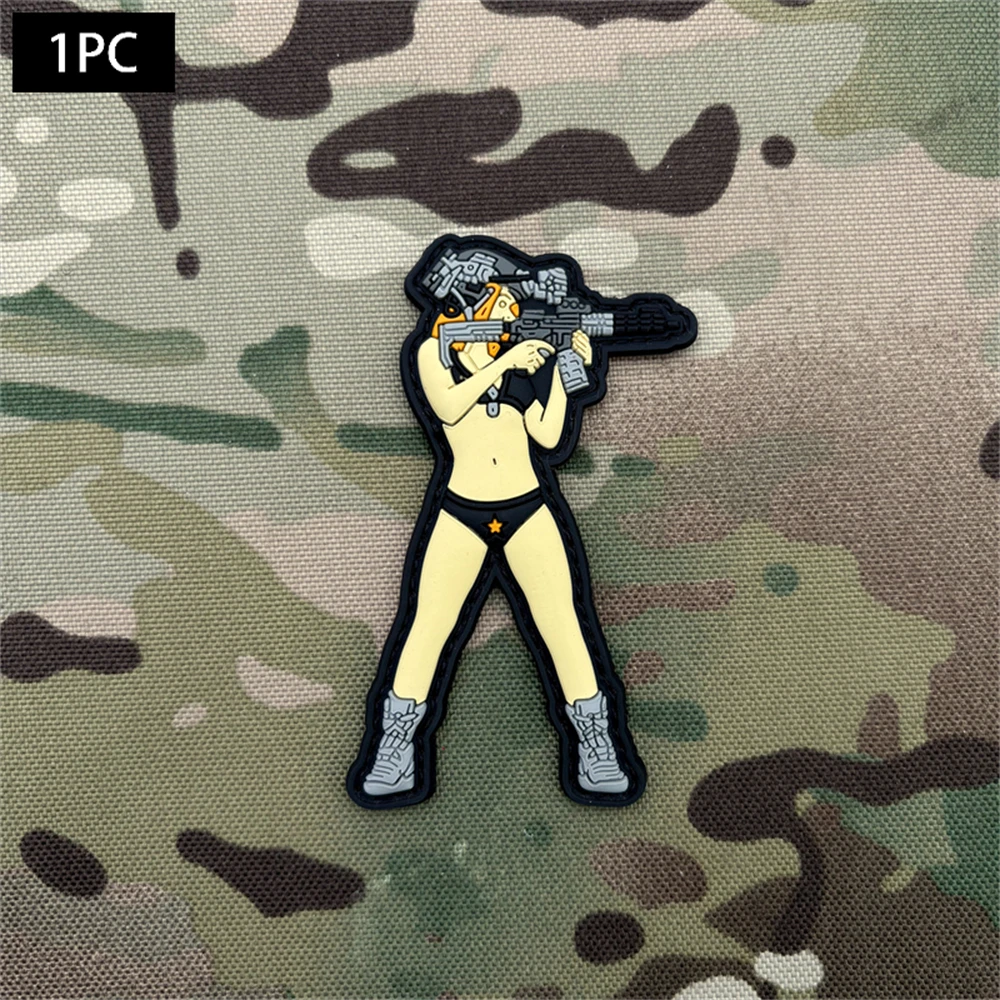 A Standing Beauty with a Gun Badge Tactical Morale Badge Patch, 3D PVC material, durable, suitable for backpacks, ironing patche
A Standing Beauty with a Gun Badge Tactical Morale Badge Patch, 3D PVC material, durable, suitable for backpacks, ironing patche