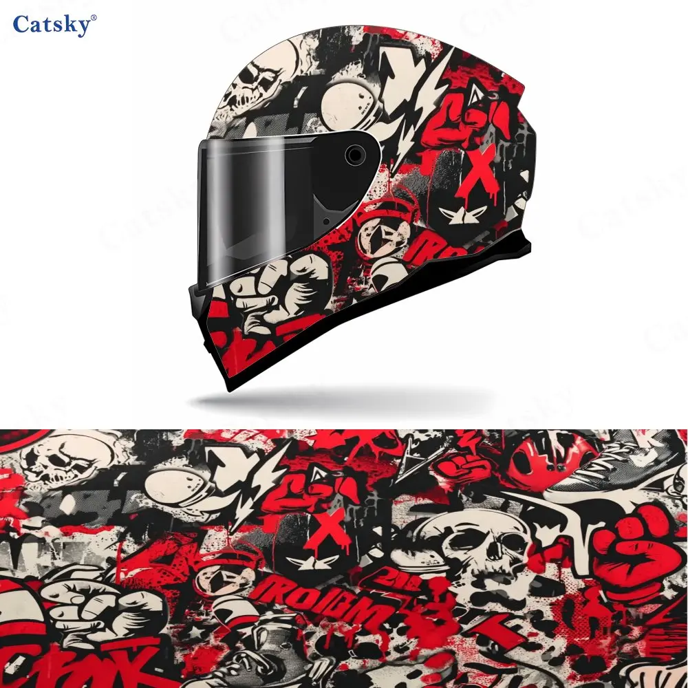 Cool Graffiti Skeleton Full Helmet Cover Stickers-Motorcycle Racing Graphic Stickers, Bicycle Helmet Decoration, Durable PVC Mat
Cool Graffiti Skeleton Full Helmet Cover Stickers-Motorcycle Racing Graphic Stickers, Bicycle Helmet Decoration, Durable PVC Mat