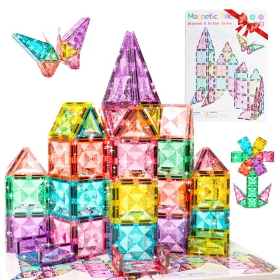 Large Pastel Magnetic Tiles for STEM learning, macaron-colored glitter plastic blocks, portable sensory building set with trave
Large Pastel Magnetic Tiles for STEM learning, macaron-colored glitter plastic blocks, portable sensory building set with trave