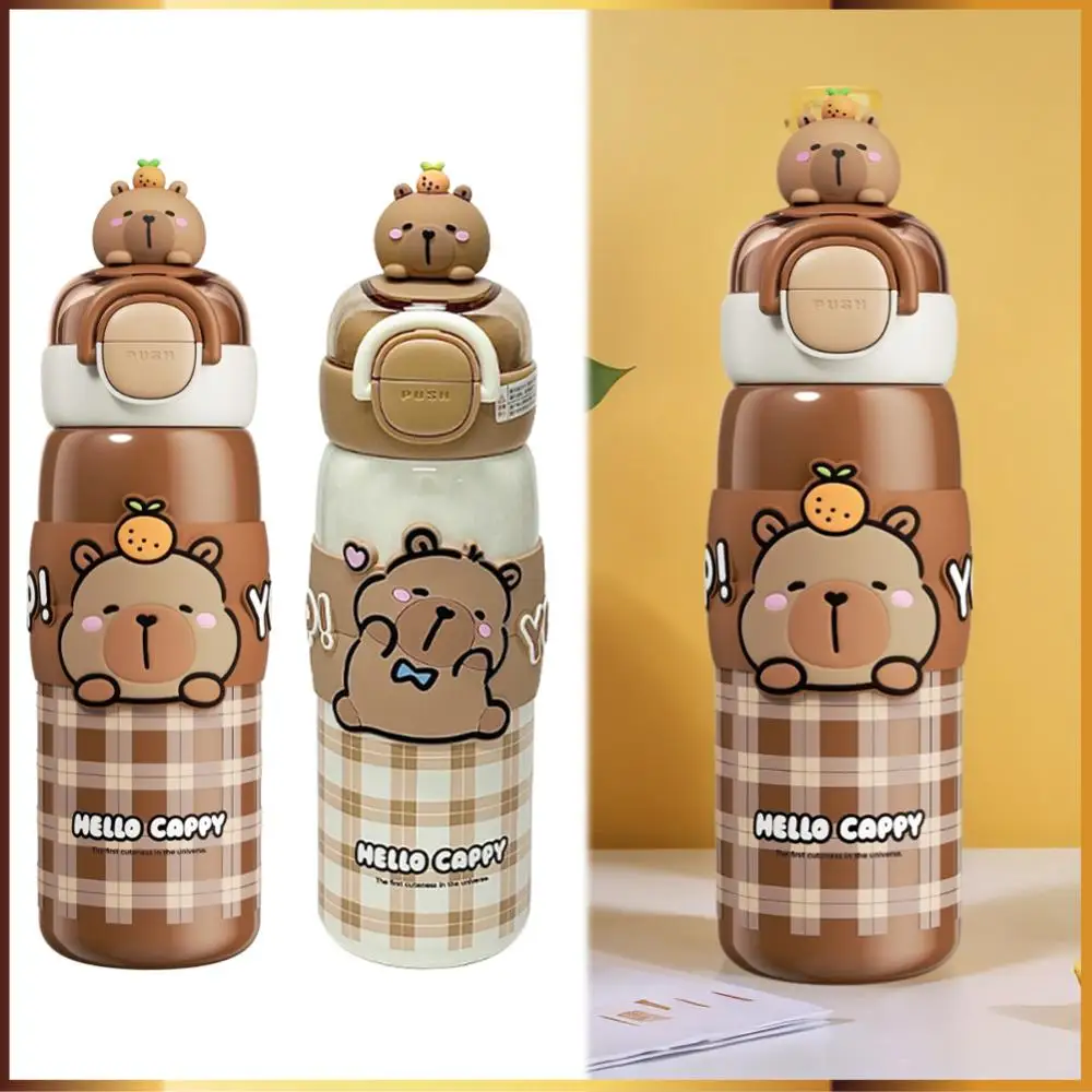 520ml Capybara Anime Kawaii Sports Water Bottle with Lid & Silicone Straw Water Bottle Vacuum Insulated Tumbler for Kids & Girls
520ml Capybara Anime Kawaii Sports Water Bottle with Lid & Silicone Straw Water Bottle Vacuum Insulated Tumbler for Kids & Girls