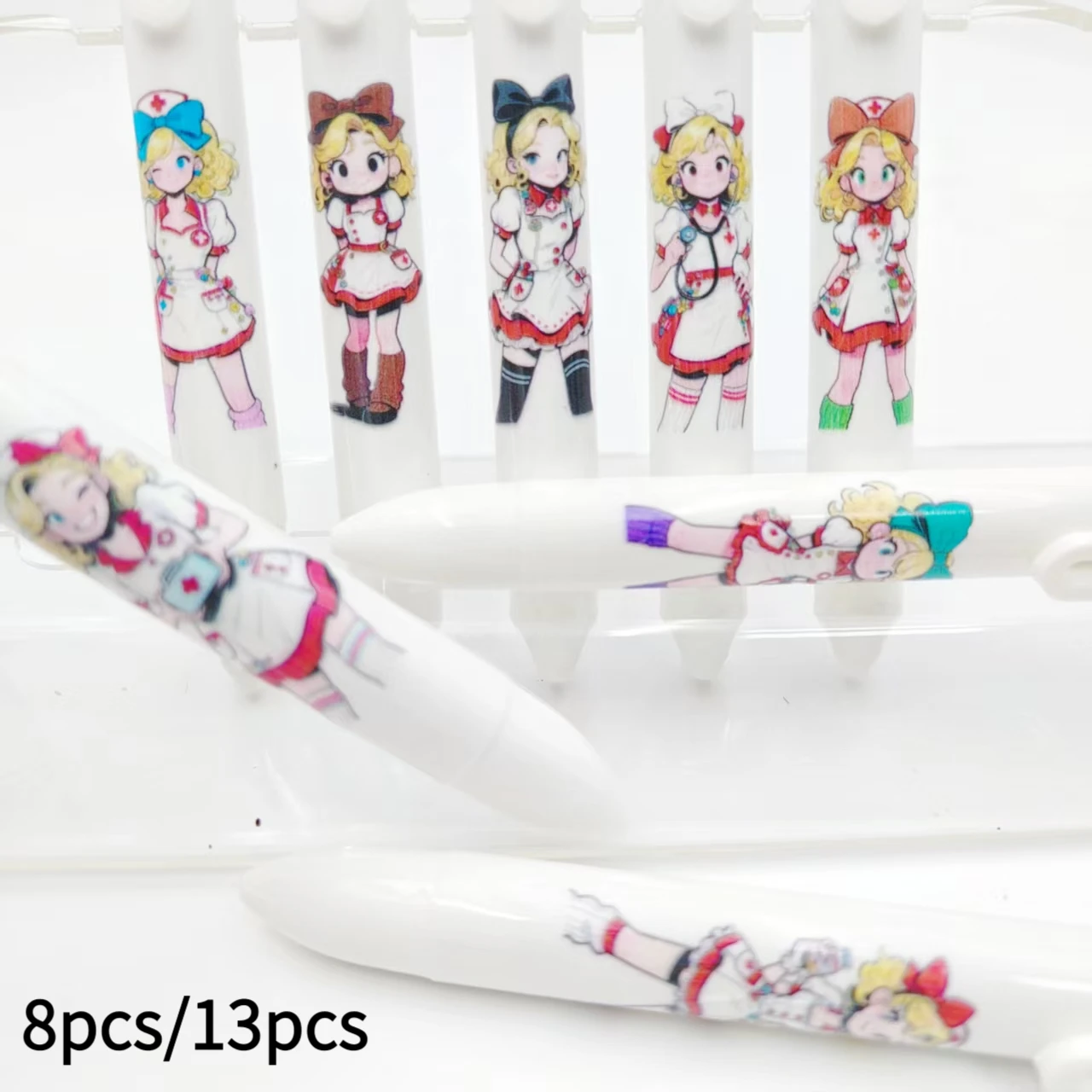 8pcs/13pcs medical female pattern 6-in-1 ballpoint pen white skirt female multicolor gift pen
8pcs/13pcs medical female pattern 6-in-1 ballpoint pen white skirt female multicolor gift pen