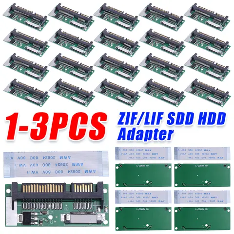 1.8" ZIF/LIF CE HDD Hard Disk Drive SSD to 7+15 22 Pin SATA Adapter Converter for Macbook air for Toshiba for Samsung SSD