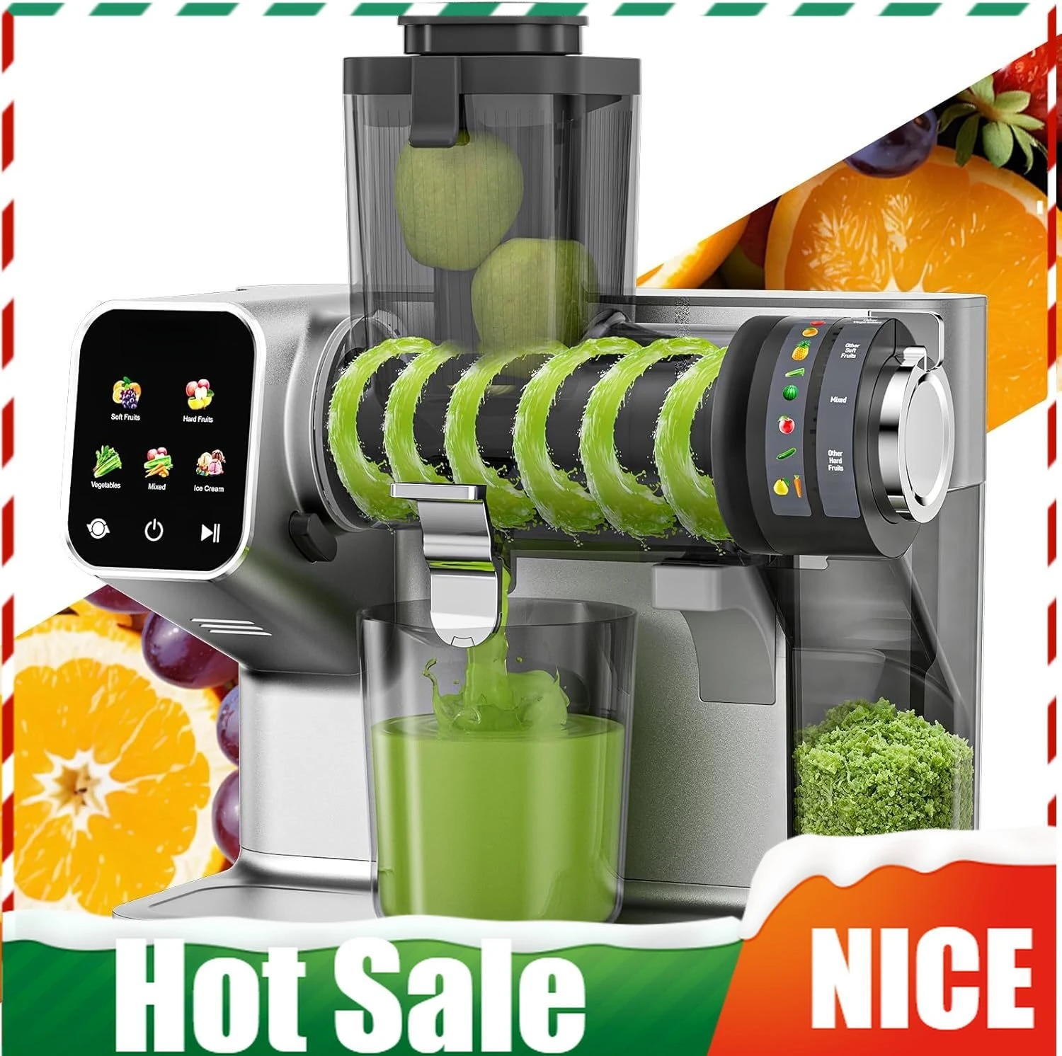 Powerful Juicer Machines with Adjustable Juicing Pressure, 99% High Juice Yield, Quiet Slow Masticating Juicer with Touch Screen
Powerful Juicer Machines with Adjustable Juicing Pressure, 99% High Juice Yield, Quiet Slow Masticating Juicer with Touch Screen