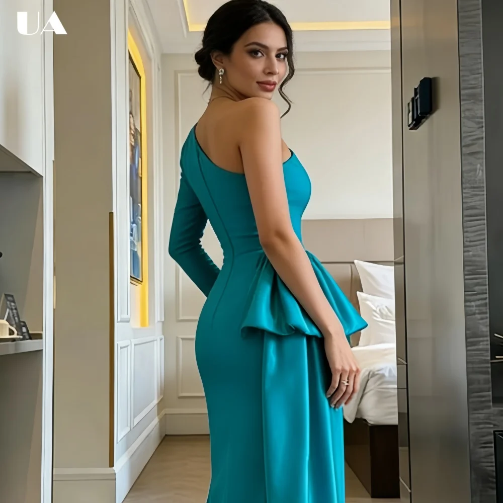 ULBYANRY Customized Sheath Asymmetrical Collar Prom Dress, Trendy Satin Draped Evening Dress, Elegant One-shoulder Party Dress
ULBYANRY Customized Sheath Asymmetrical Collar Prom Dress, Trendy Satin Draped Evening Dress, Elegant One-shoulder Party Dress