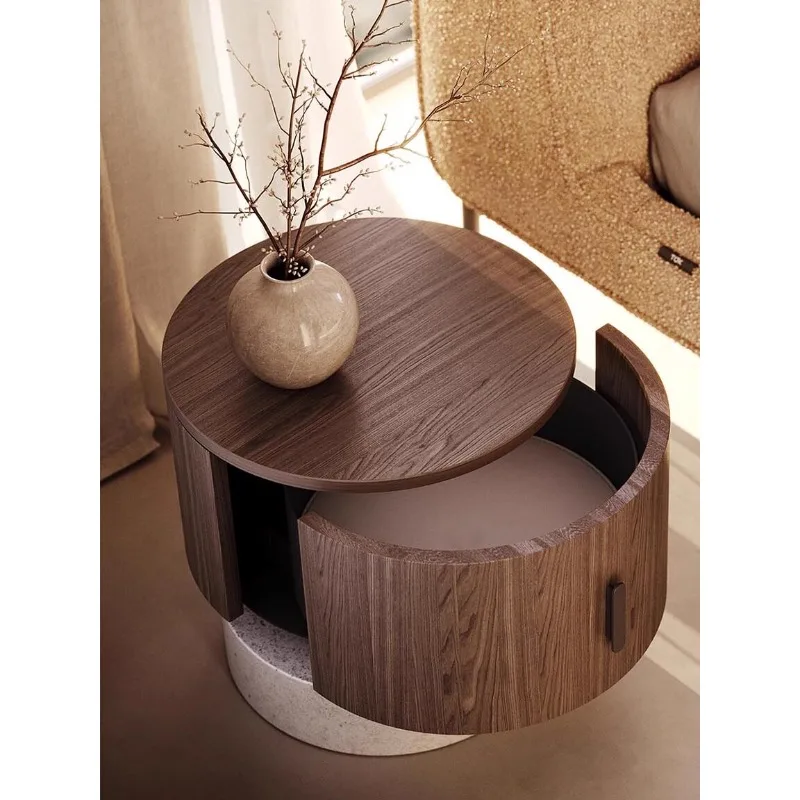 Wabi Sansan wind round solid wood bedside table walnut color storage edge table modern simple and advanced floor-to-ceiling
Wabi Sansan wind round solid wood bedside table walnut color storage edge table modern simple and advanced floor-to-ceiling