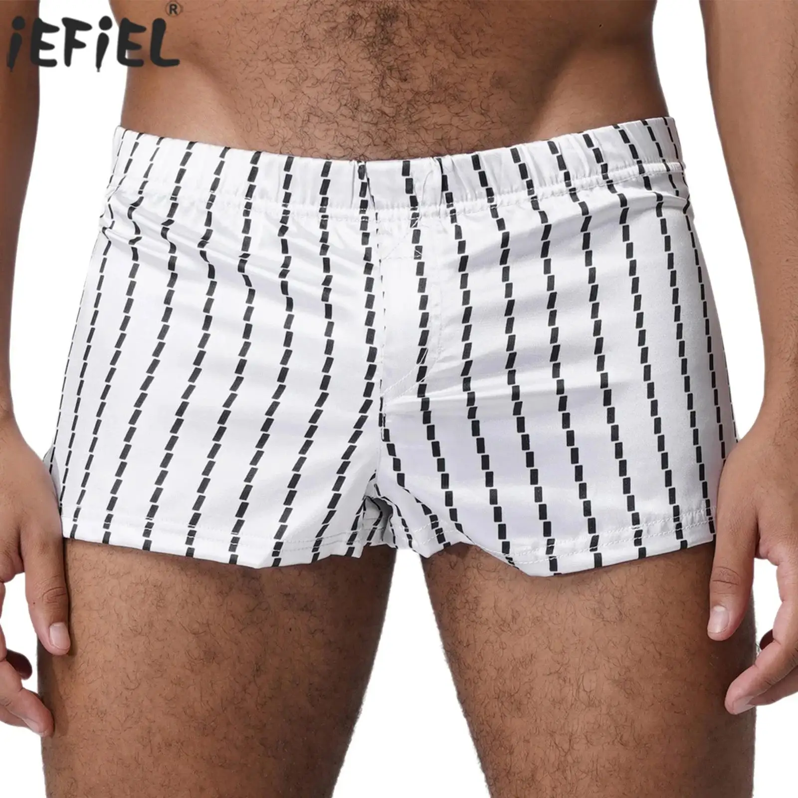 Мужские модные полосатые плавки, шорты с эластичной резинкой на талии, атласные шорты-боксеры, одежда для дома, одежда для сна, пляжный бассейн, домашние повседневные шорты
Мужские модные полосатые плавки, шорты с эластичной резинкой на талии, атласные шорты-боксеры, одежда для дома, одежда для сна, пляжный бассейн, домашние повседневные шорты