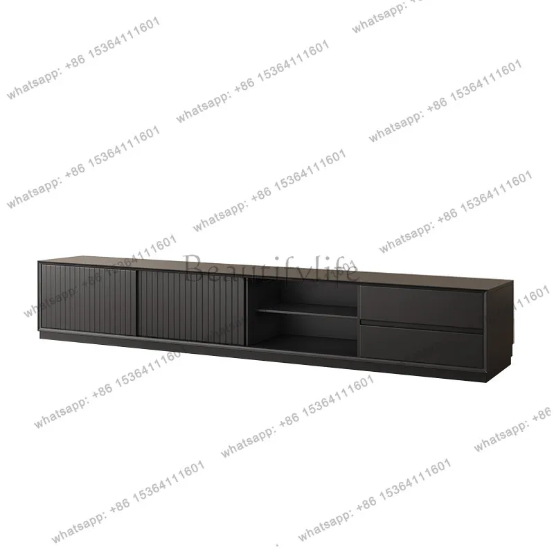 Minimalist solid wood TV cabinet, simple modern light luxury black floor TV cabinet
Minimalist solid wood TV cabinet, simple modern light luxury black floor TV cabinet