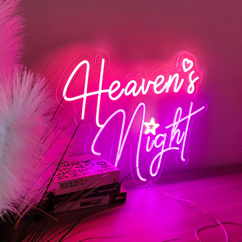 Custom Neon Sign Heaven's Night LED Neon Light Room Wall Art Decor Game Room Personalized Gift Bedroom Wall Decor For Christmas
Custom Neon Sign Heaven's Night LED Neon Light Room Wall Art Decor Game Room Personalized Gift Bedroom Wall Decor For Christmas