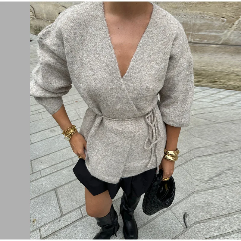 Autumn Winter Belted Sweater Cross Border Hot Knitwear Long Sleeve Cardigan Pure Color Polyester Blend Spring 2026 Fashion
Autumn Winter Belted Sweater Cross Border Hot Knitwear Long Sleeve Cardigan Pure Color Polyester Blend Spring 2026 Fashion
