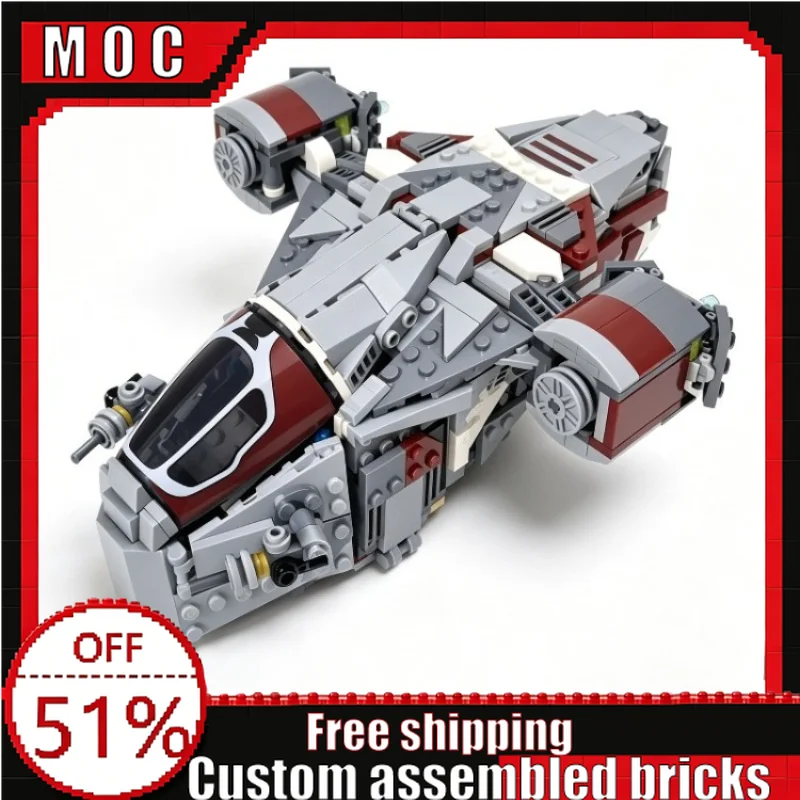 532 Parts New MOC Interstellar Hunting Transport Spaceship Building Blocks DIY Assembly Educational Toy Creative Birthday Gifts
532 Parts New MOC Interstellar Hunting Transport Spaceship Building Blocks DIY Assembly Educational Toy Creative Birthday Gifts