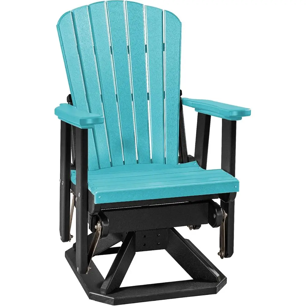 Slat an Back Poly Adirondack Swivel Glider Outdoor Patio Chair (Black & Aruba Blue)
Slat an Back Poly Adirondack Swivel Glider Outdoor Patio Chair (Black & Aruba Blue)
