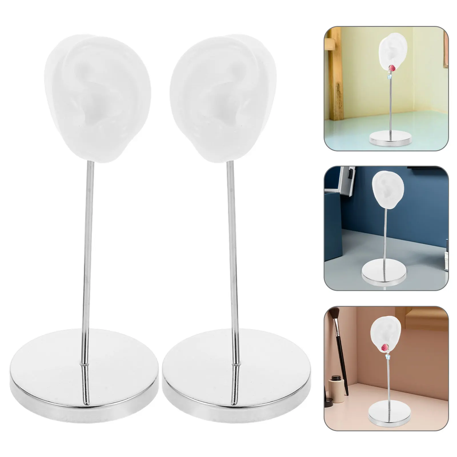 1Pair Ear Shape Earring Display Stand - Modern White Silicone and Iron Earring Holder for Photography Props Jewelry Display
1Pair Ear Shape Earring Display Stand - Modern White Silicone and Iron Earring Holder for Photography Props Jewelry Display