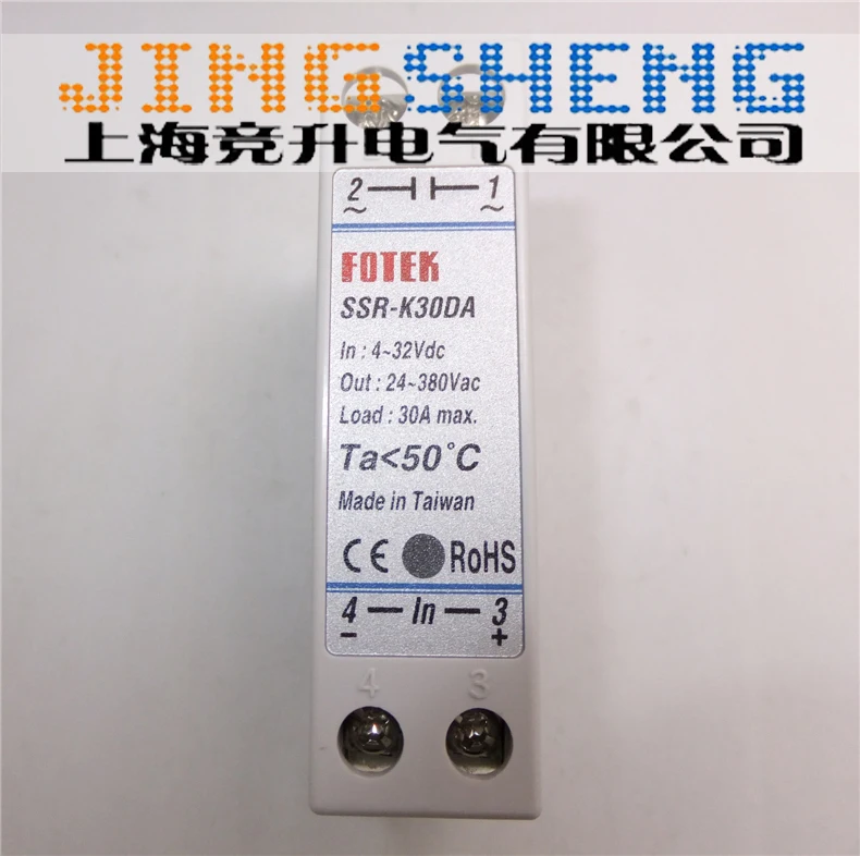 SSR-K30DA FOTEK Новый и оригинальный однофазный направляющий твердотельный релейный модуль
SSR-K30DA FOTEK Новый и оригинальный однофазный направляющий твердотельный релейный модуль