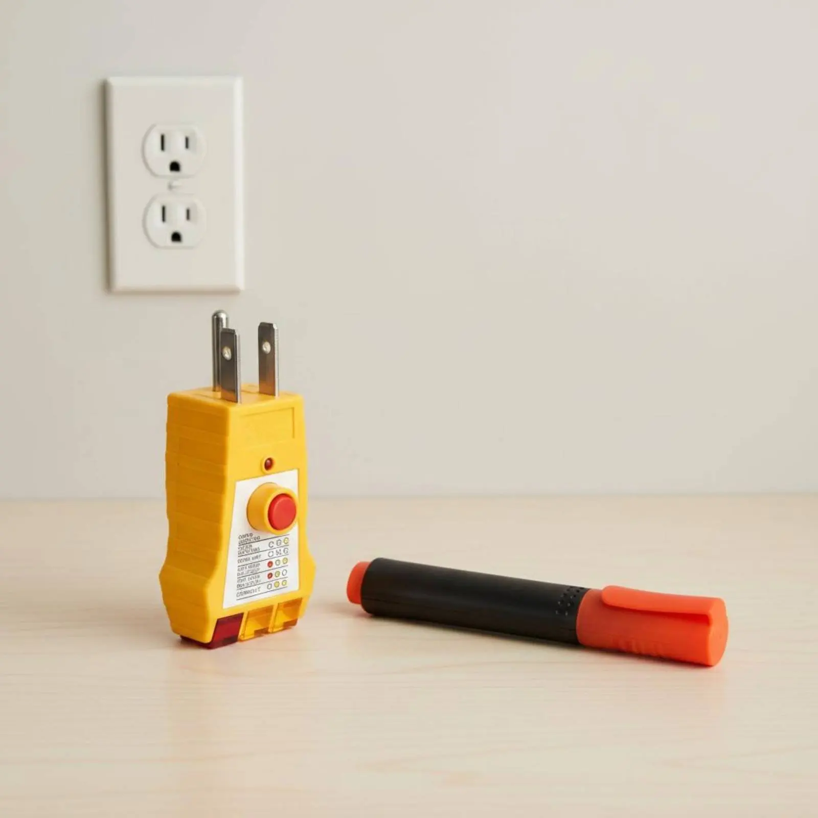 2 Pieces Outlet Tester and Conductivity Pen Kit Easy-to-Read Fault Chart Power Socket Ground Tester for Electricians
2 Pieces Outlet Tester and Conductivity Pen Kit Easy-to-Read Fault Chart Power Socket Ground Tester for Electricians