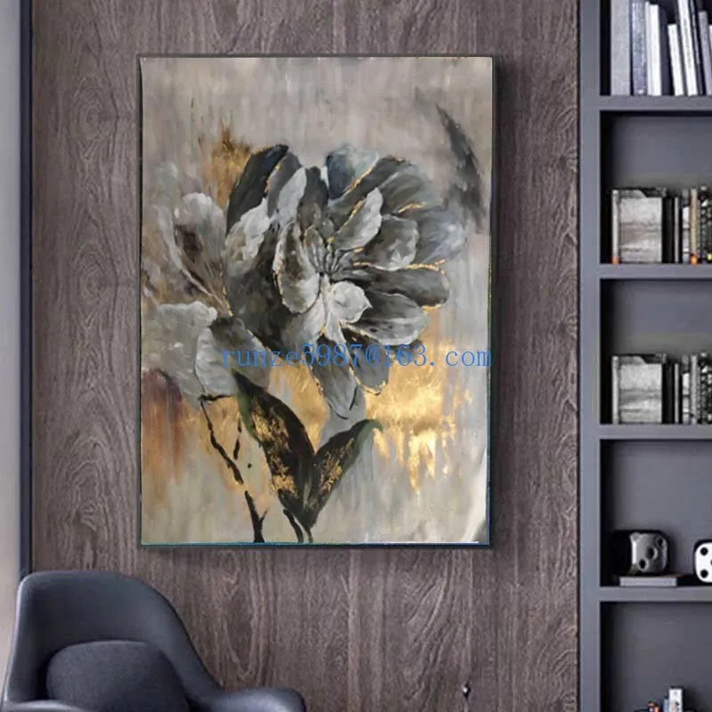 cm Hand painted Beautiful flower gold foil wall art oil painting framed home goods for home office restaurant decor
cm Hand painted Beautiful flower gold foil wall art oil painting framed home goods for home office restaurant decor