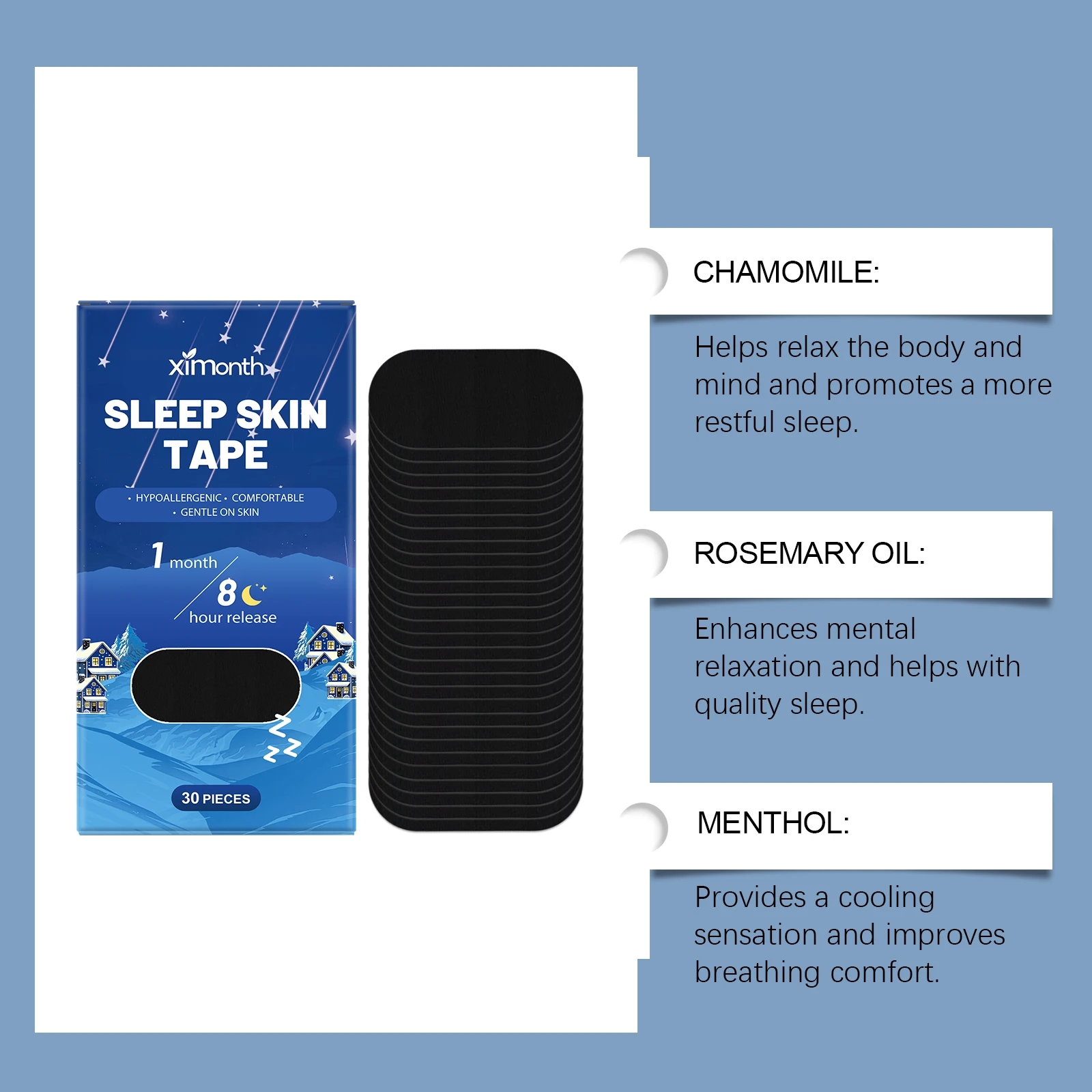 Ximonth Anti-snoring Sleep Patches for Nightly Comfortable Care Snore Relief Breathability Body Care Stickers
Ximonth Anti-snoring Sleep Patches for Nightly Comfortable Care Snore Relief Breathability Body Care Stickers