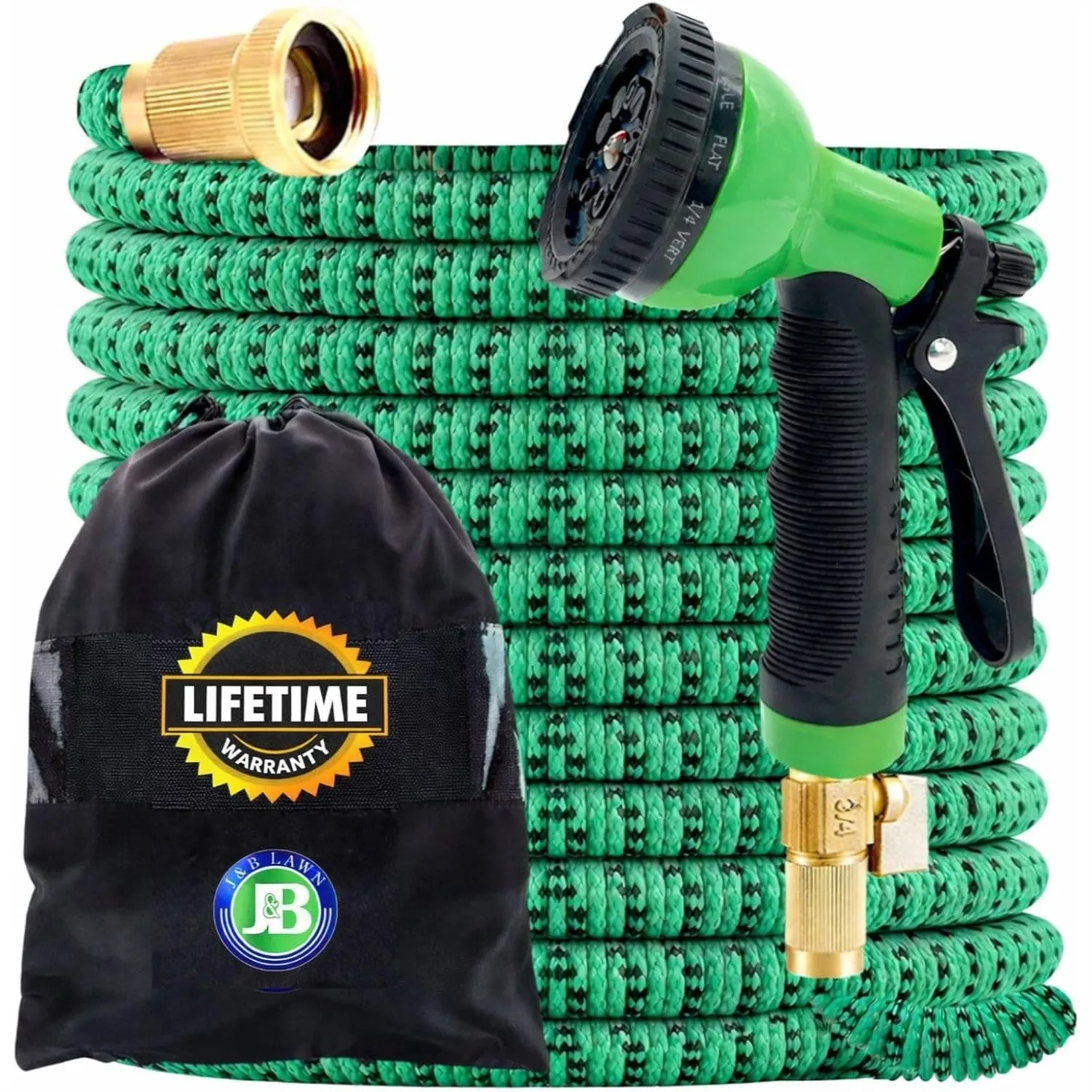 75ft Expandable Garden Hose with 10-Pattern Nozzle & Storage Bag, 3750D Fabric, 4-Layer Latex Core, Brass Connectors
75ft Expandable Garden Hose with 10-Pattern Nozzle & Storage Bag, 3750D Fabric, 4-Layer Latex Core, Brass Connectors