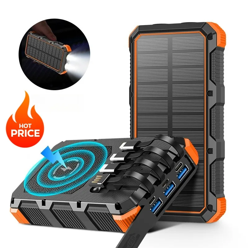 36800 мАч Солнечная батарея Беспроводная зарядка Открытый портативный внешний аккумулятор 5V3A с кабелями Светодиодный светильник для iPhone 14 Samsung Huawei
36800 мАч Солнечная батарея Беспроводная зарядка Открытый портативный внешний аккумулятор 5V3A с кабелями Светодиодный светильник для iPhone 14 Samsung Huawei