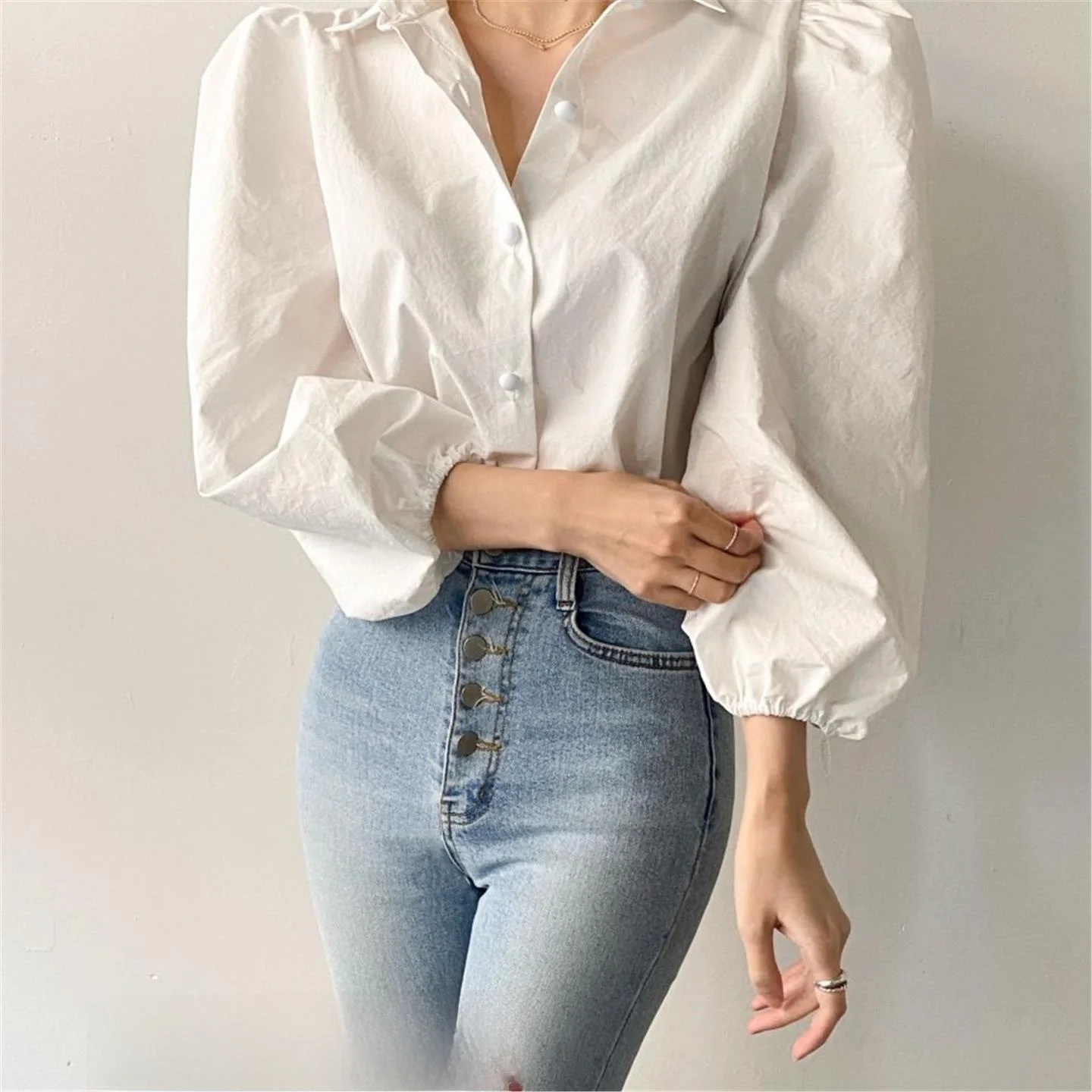Chic Design Bubble Sleeve Versatile Shirt Button up Style Women's Fashion Top Trendy Commute Wind Other Fit Glue Fiber Thin
Chic Design Bubble Sleeve Versatile Shirt Button up Style Women's Fashion Top Trendy Commute Wind Other Fit Glue Fiber Thin