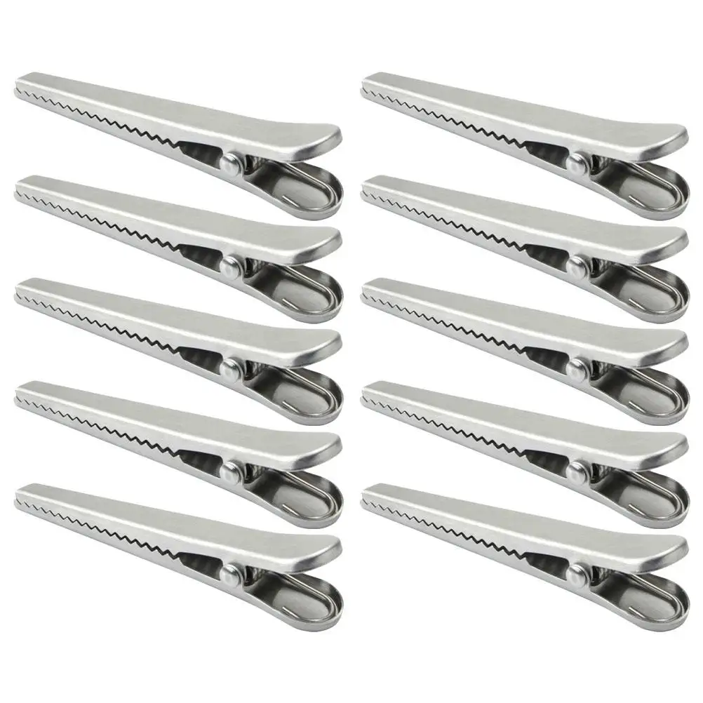 10 Pcs Food Convenient Sealing Clamps Metal Clips Pocket Spring Silver Bag Stainless Steel For
10 Pcs Food Convenient Sealing Clamps Metal Clips Pocket Spring Silver Bag Stainless Steel For