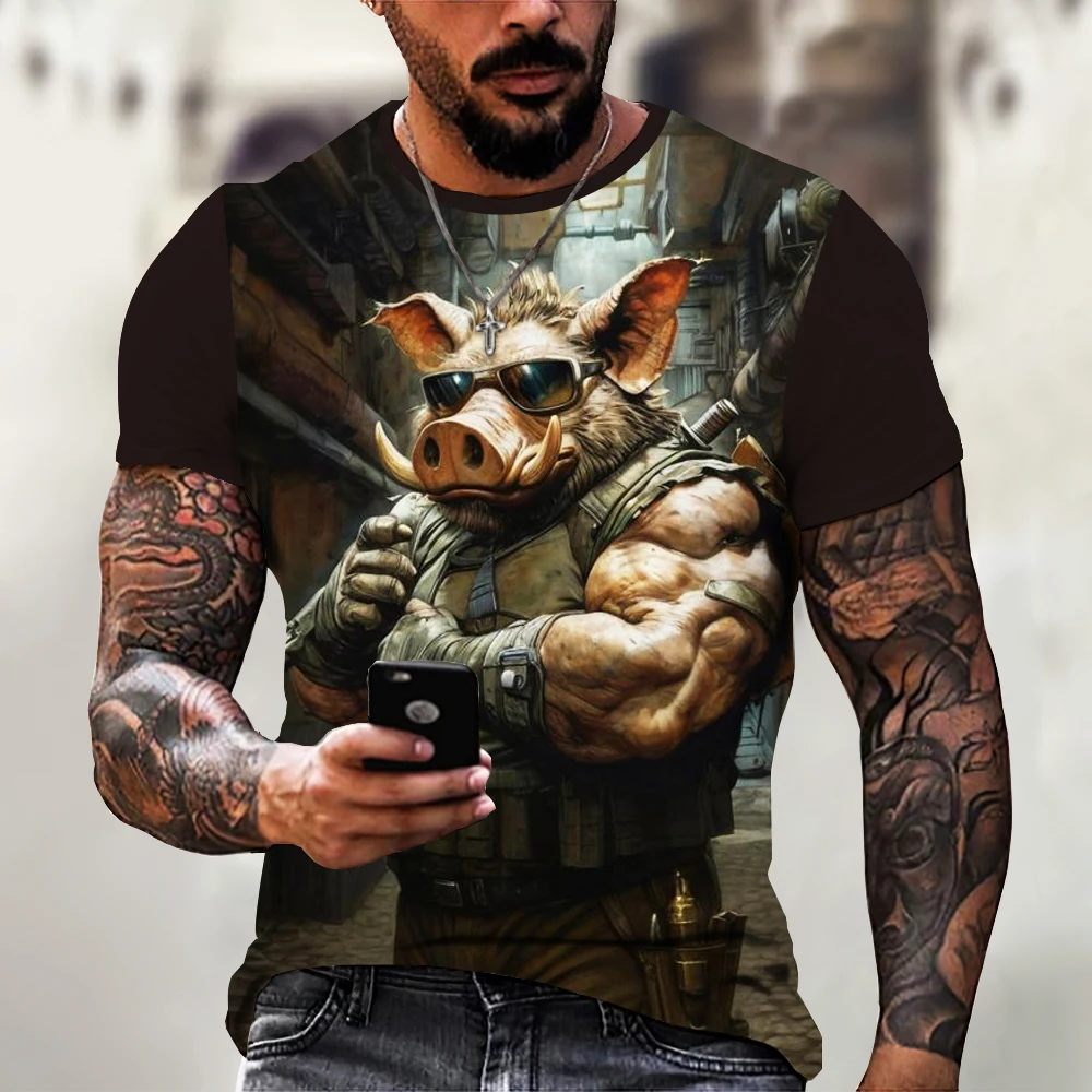 3D Pig Print T Shirt For Men Hip Hop Trend Harajuku Streetwear Casual O-neck Summer Short Sleeve Funny Animal Pattern Loose Tops
3D Pig Print T Shirt For Men Hip Hop Trend Harajuku Streetwear Casual O-neck Summer Short Sleeve Funny Animal Pattern Loose Tops