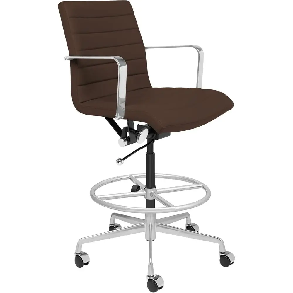 Ribbed Drating Chair or Standing Desk Chair - Ergonomic, Adjustable Height, Armrests & Cushion, Premium Leather, Brown
Ribbed Drating Chair or Standing Desk Chair - Ergonomic, Adjustable Height, Armrests & Cushion, Premium Leather, Brown